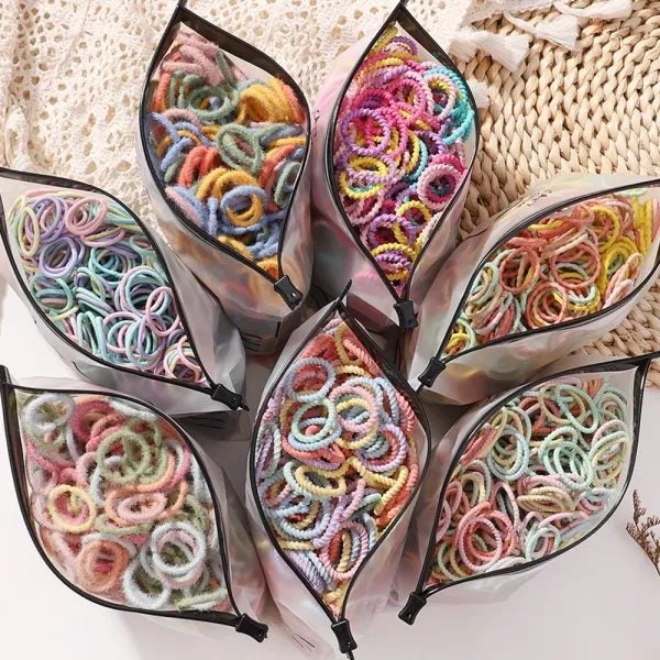 100pcs/Bag Elastic Hair Bands Girls Baby Durable Hair Accessories Child Hair Carousel 2