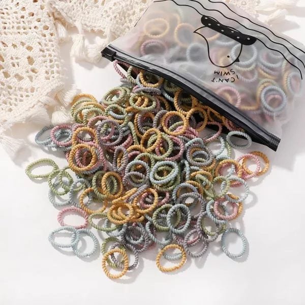 100pcs/Bag Elastic Hair Bands Girls Baby Durable Hair Accessories Child Hair Carousel 1