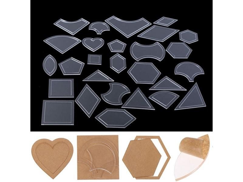 54pcs Transparent Acrylic Quilting Templates Sewing Stencils Craft Patchwork Carousel 1