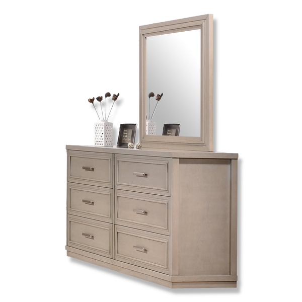 Lithia Solid Malaysian Rubberwood Dresser and Mirror Carousel 1