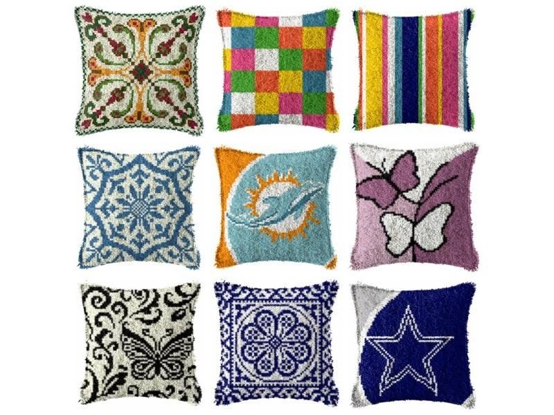 DIY Latch Hook Animals Cushion Pillowcase Canvas Crocheting Foamiran Carpet Carousel 2