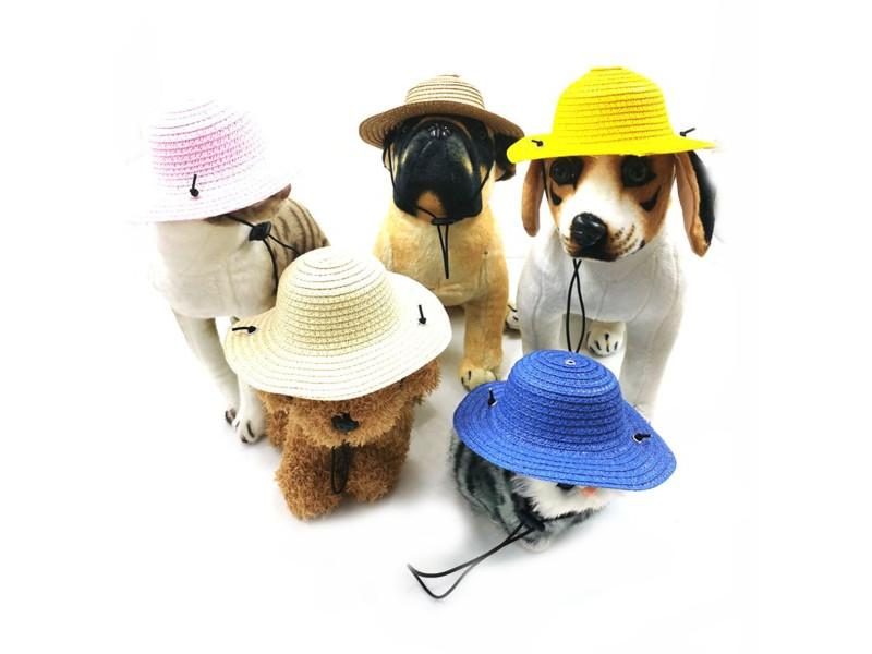 1PC Mini Pet Dogs Cat Sun Hat For Beach Party Hawaii Pet Hats Carousel 2