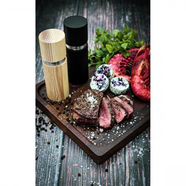 Salt & Pepper Mill Set - Adhoc Textura Black/Cream (15cm) Carousel 2