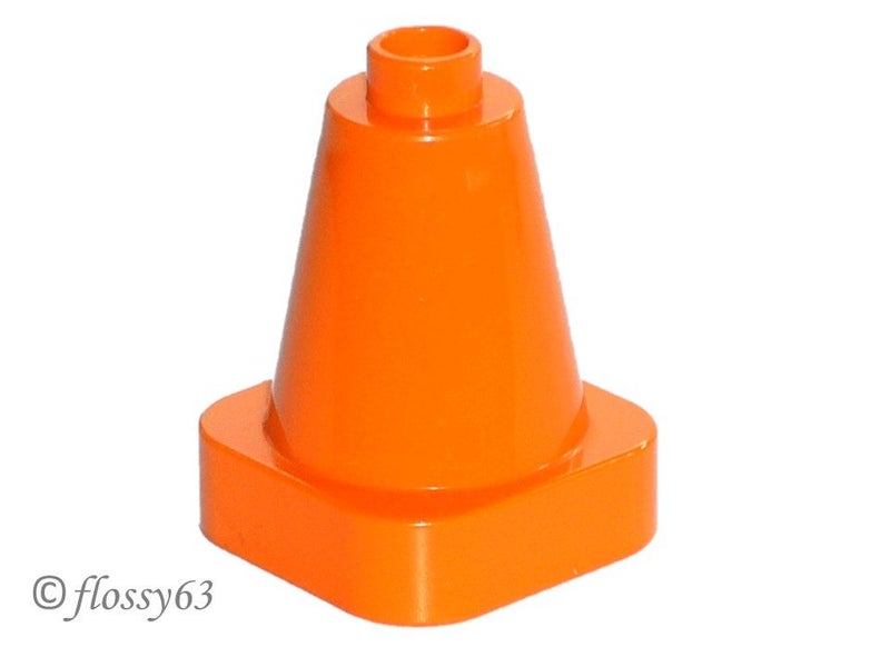 ®™DUPLO - 1 x Orange Cone 2 x 2 x 2 Square Base with bottom tube (Road Cone) Carousel 1