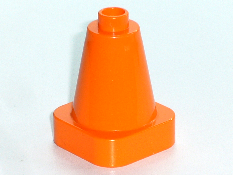®™DUPLO - 1 x Orange Cone 2 x 2 x 2 Square Base with bottom tube (Road Cone) Carousel 2