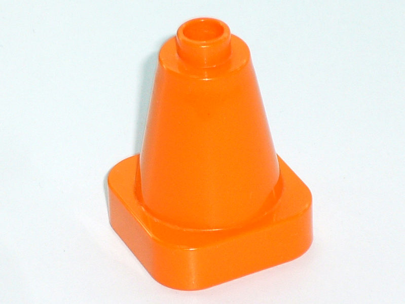 ®™DUPLO - 1 x Orange Cone 2 x 2 x 2 Square Base with bottom tube (Road Cone) Carousel 5