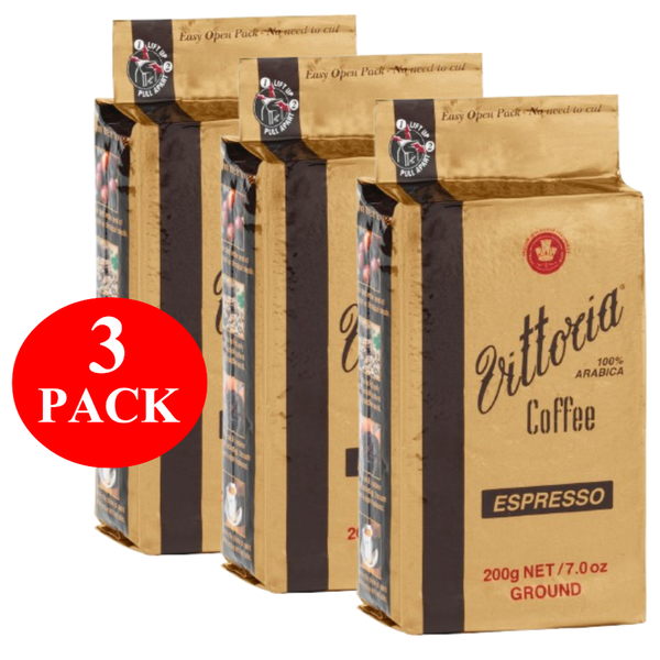 3 x Vittoria Espresso Ground Coffee 200g Carousel 1