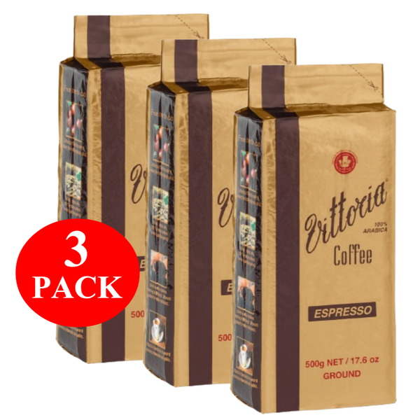3 x Vittoria Espresso Ground Coffee 500g Carousel 1