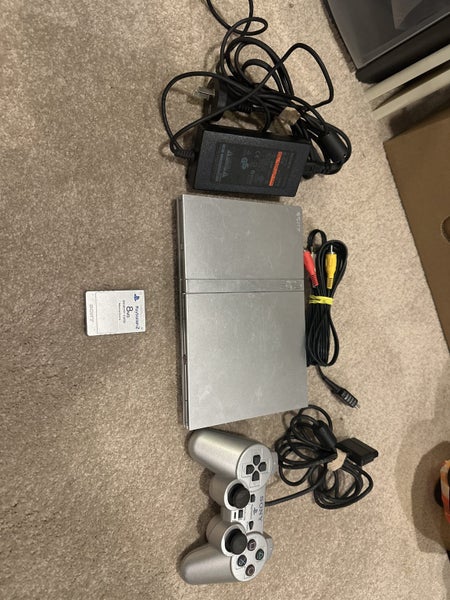 Sony PlayStation 2 silver console with controller and memory card Carousel 1