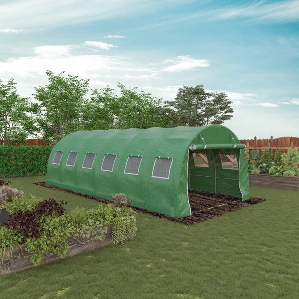 6m x 3m x 2m Strong Tunnel Greenhouses Galvanised Frame Carousel 2