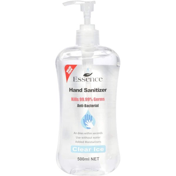 Essence Hand Sanitiser Clear Ice Pump 500mL Carousel 2