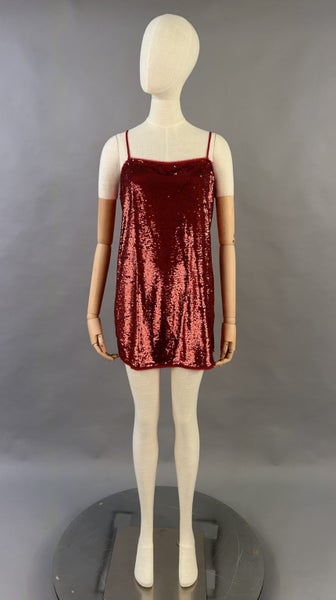 FREE PEOPLE - Time To Shine red Slip Dress Carousel 1