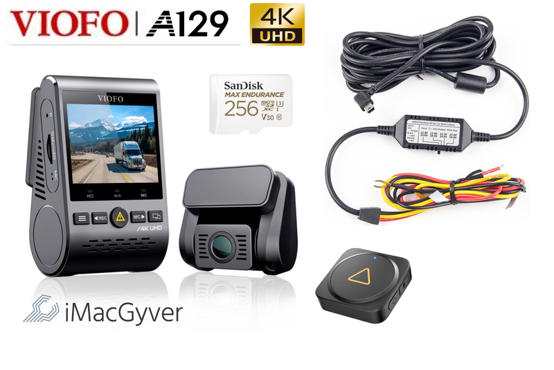 VIOFO® A129 Pro Duo 4K +Parking Mode Kit +Bluetooth Lock Button +256Gb Card Carousel 1