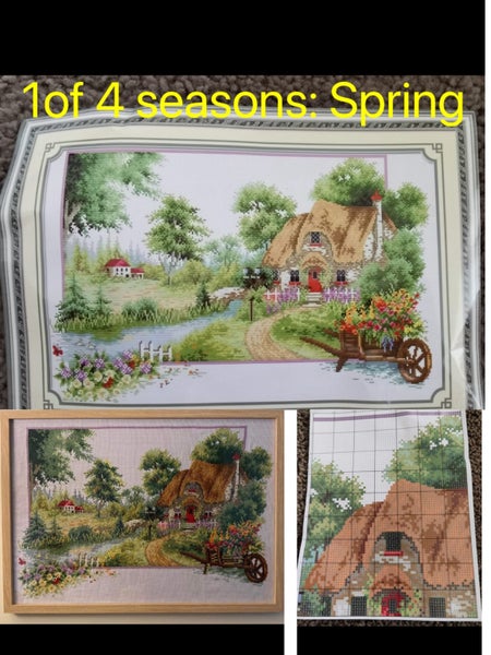 Cottage in Summer- 11ct (inked fabric) Carousel 1