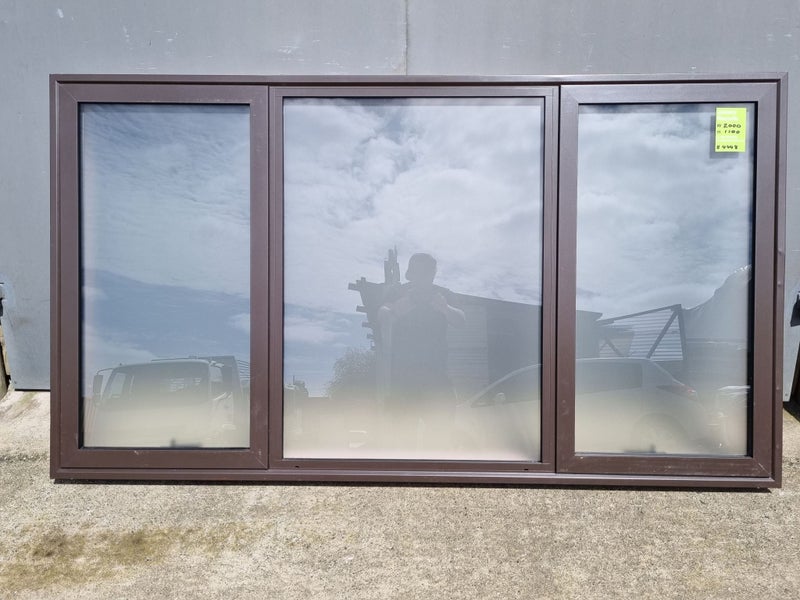 Aluminium Window DOUBLE GLAZED Brown 2000 W x 1100 H [#4448 SF] Carousel 1