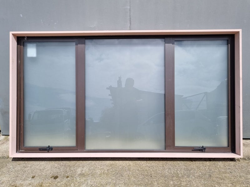 Aluminium Window DOUBLE GLAZED Brown 2000 W x 1100 H [#4448 SF] Carousel 2