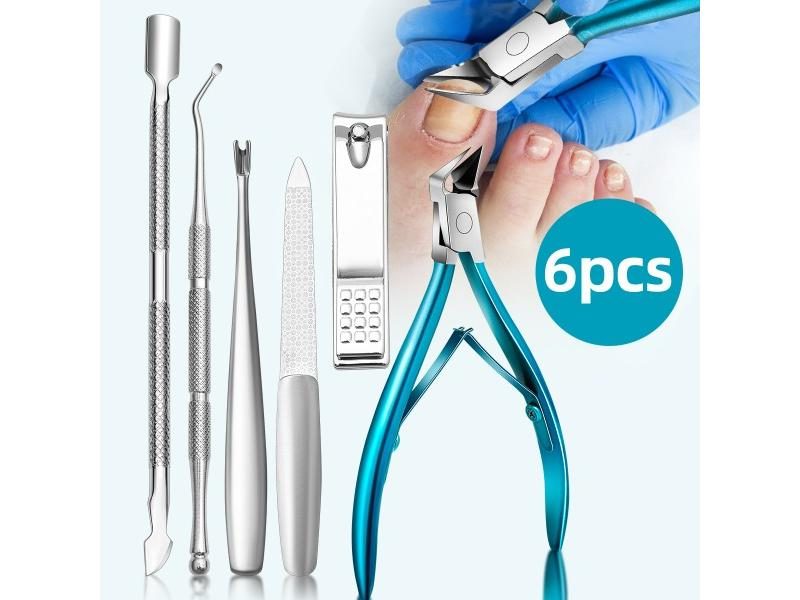 6pcs Stainless Steel Professional Nail Kit - Precision Cuticle Trimmer And Nail Carousel 1