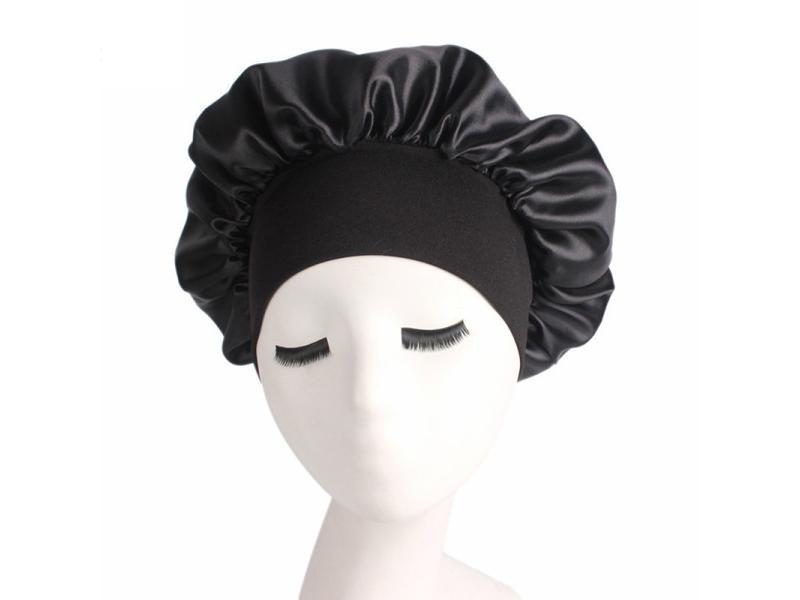 Solid Satin Bonnet Hair Styling Sleep Hat Wrap Shower Cap Hair Styling Tools Carousel 1