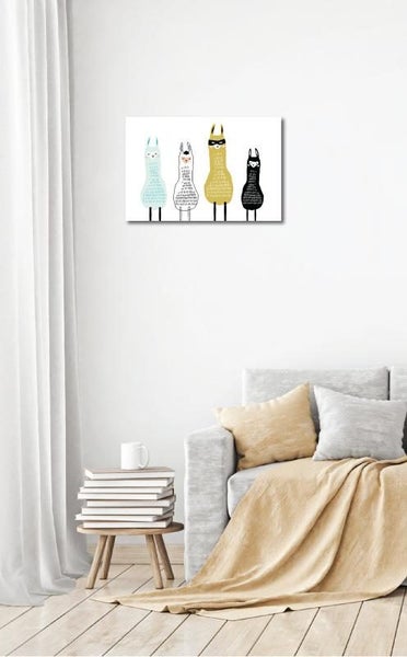 Canvas Print - Llama Cool Line-up 60x40cm Carousel 2