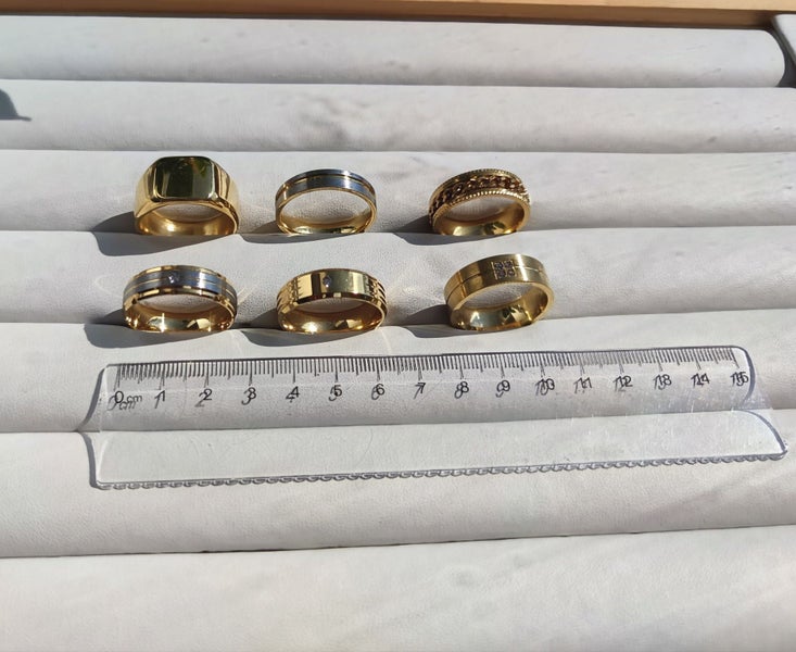 (6X Rings)(18K Gold Filled) Statement Rings Minimalist Band Rings RSS22DC-562960722119170113