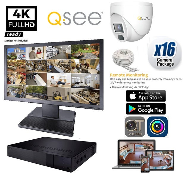 CCTV Q-SEE NVR 16 Channels IP POE Camera 6MP POE 4TB Hard Drive Carousel 1