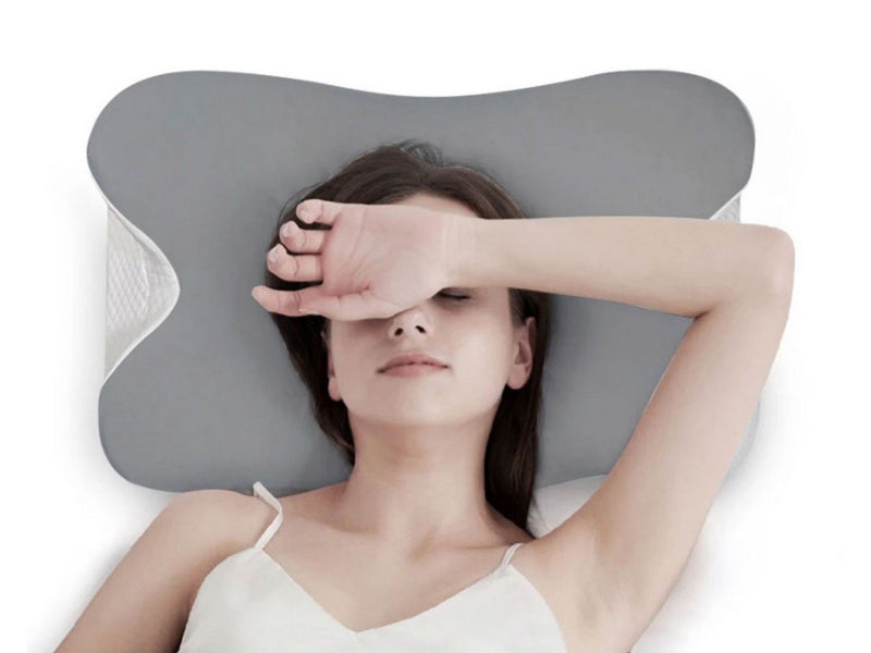 63x45.5CM Memory Foam Cervical Pillow Contour Neck Pillow Grey Carousel 1
