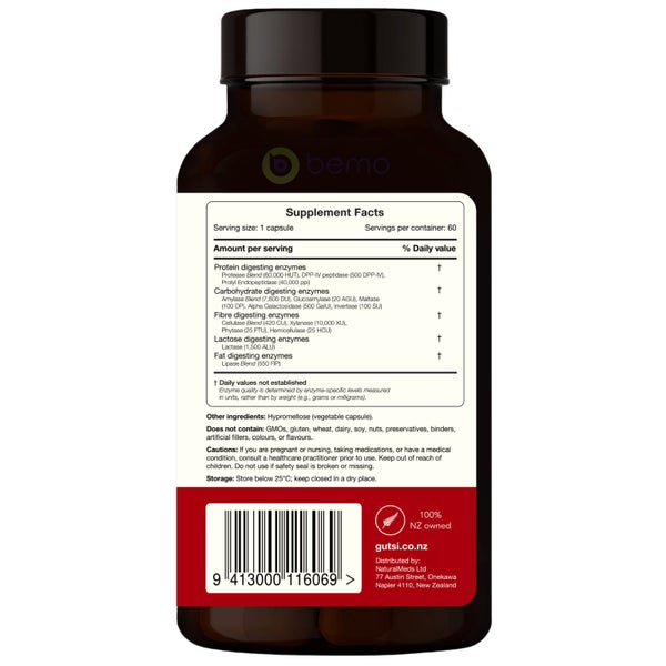 Gutsi, Gut Digest, Digestive Enzymes, 60 Vege Capsules Carousel 3