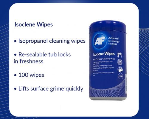 AF Isoclene Anti-Bacterial Office Wipes Tub - 100 Carousel 1