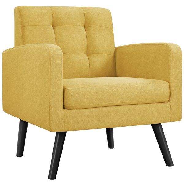 Mid Century Modern Fabric Arm Chair Tufted Accent Chair Carousel 2