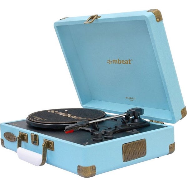 TR96BLU Vintage Turntable With Bt Blue Woodstock Ii Carousel 1