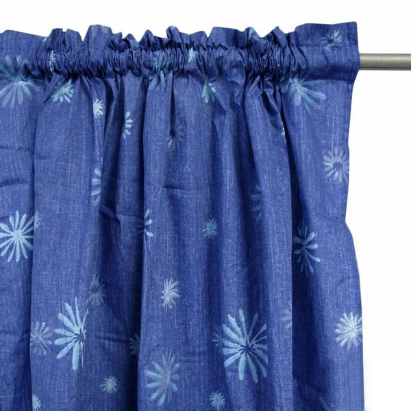 Pair Of Polyester Cotton Rod Pocket Pacific Daisy Curtains Curtains & Drapes Carousel 1