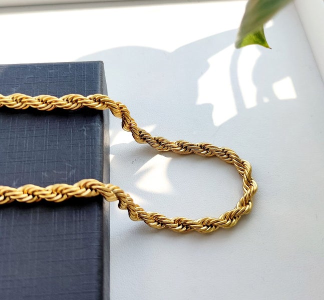 (18K Gold Filled) Link Chain Steel Necklace 6mm NST10TY-5 Carousel 1
