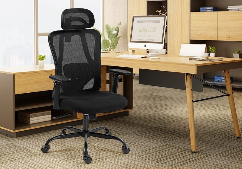NEADER Ergonomic Mesh Office Chair Desk Computer Armchair Swivel Adjustable BK Carousel 1