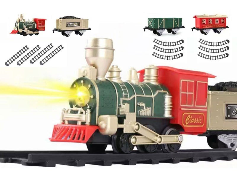 Electric Train Toy For Kids Electric Steam Train With Light And Sound Red Car Carousel 1