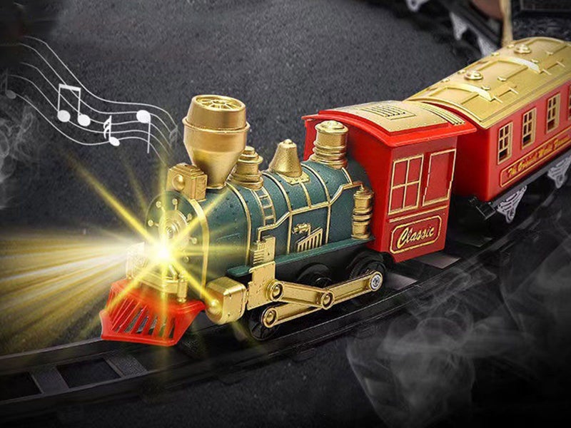 Electric Train Toy For Kids Electric Steam Train With Light And Sound Red Car Carousel 2