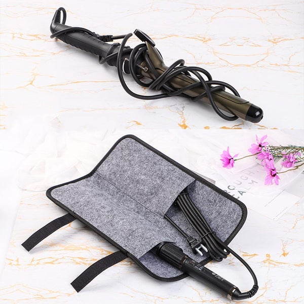 2Pcs Portable Heatproof Mat with Travel Pouch for Flat Iron Curling Iron Carousel 2