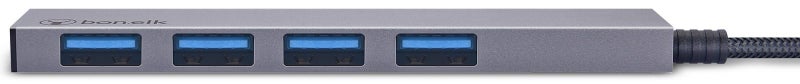 Bonelk Long-Life USB-C to 4 Port USB 3.0 Slim Hub - Space Grey Carousel 2