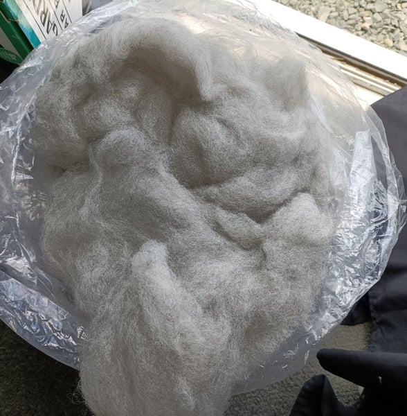 Alpaca Carded Fibre by Blueberry Tart and Keely (med silver grey) Carousel 1