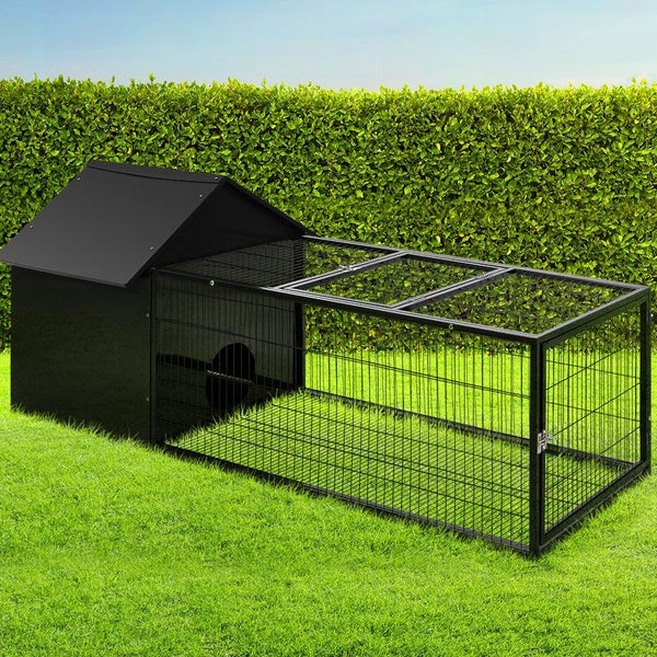 I.Pet Rabbit Cage Hutch Cages Indoor Outdoor Hamster Enclosure Metal Carrier 162 Carousel 6