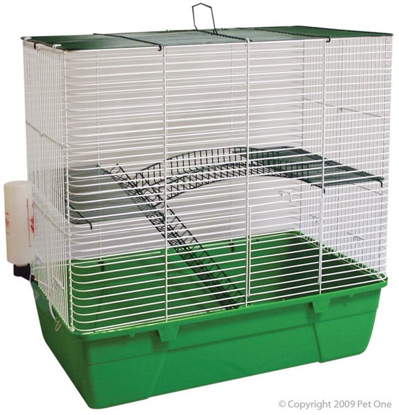 Rat Cage with 2 levels bridge bottle ladder & dish Carousel 1
