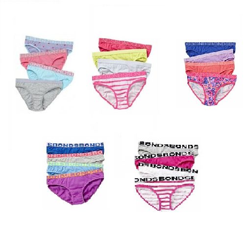 12 Pairs X Bonds Girls Underwear Kids Briefs Knickers Undies Assorted Colours Carousel 1