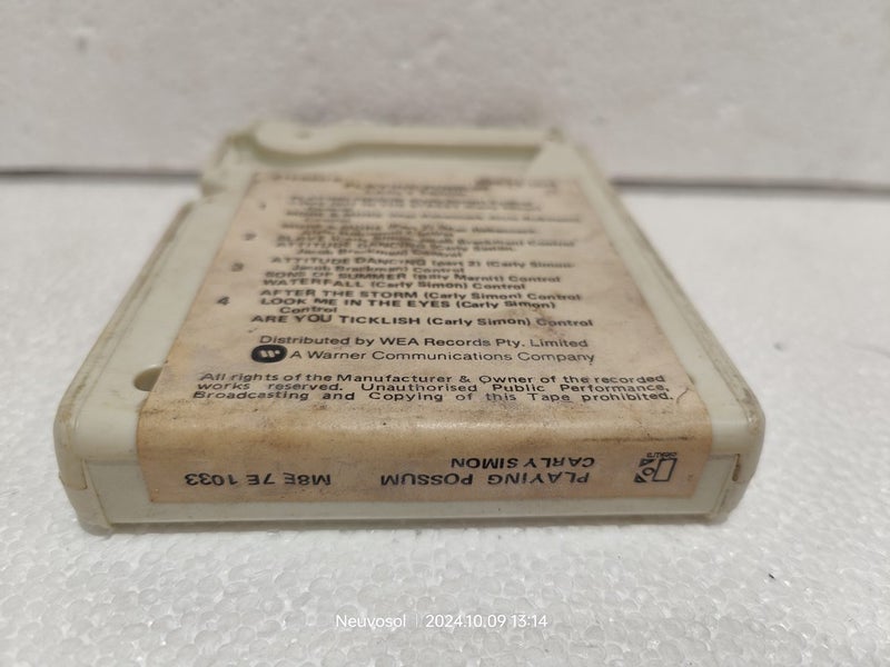 Carly Simon, Playing Possum 8 Track Tape 70's Carousel 2