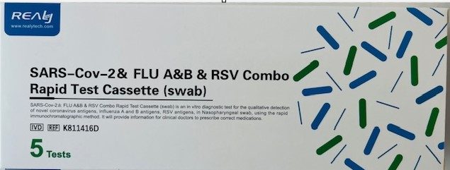 SARS-Cov-2 & FLU A&B & RSV Combo Rapid Test Kit- 5 TEST Pack Carousel 1