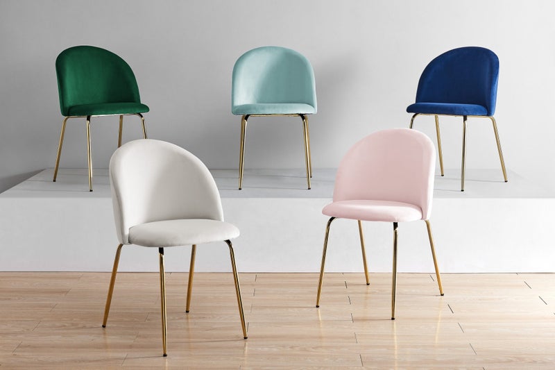 Set of 2 Shangri-La Subiaco Velvet Dining Chairs (Emerald) Carousel 8