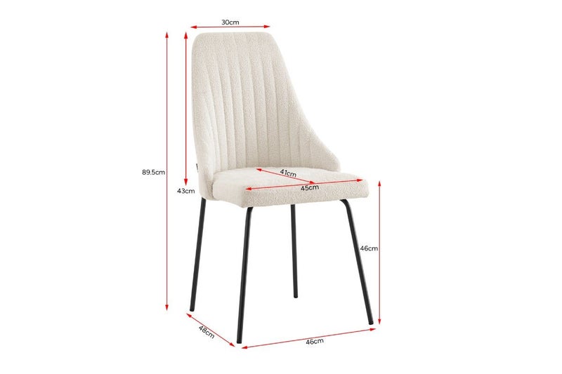 Set of 2 Shangri-La Lucca Boucle Dining Chairs (Boucle Beige) Carousel 11