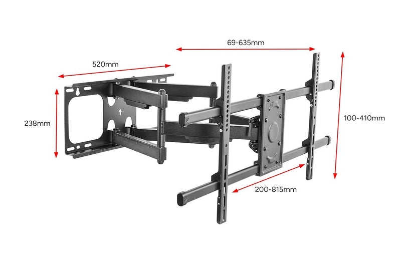 Kogan Tilt Extendable Full Motion Heavy Duty Wall Mount for 43" - 90" TVs Carousel 8