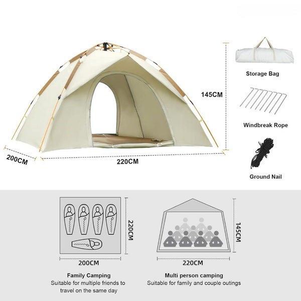 Camping Tent Outdoor Camping Hiking Tent 3-5 Person - In Stock Deal Carousel 2