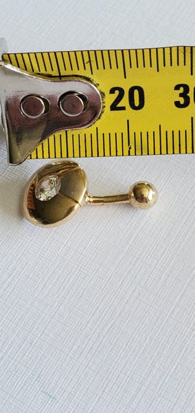 English 9ct Gold & CZ Belly Bar Ring – 2.64 grams Carousel 10