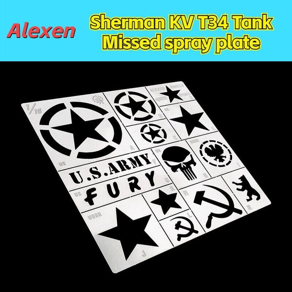 Alexen AJ0123 1/16 Sherman KV T34 twater sticker replacement Missed spray plate Carousel 1