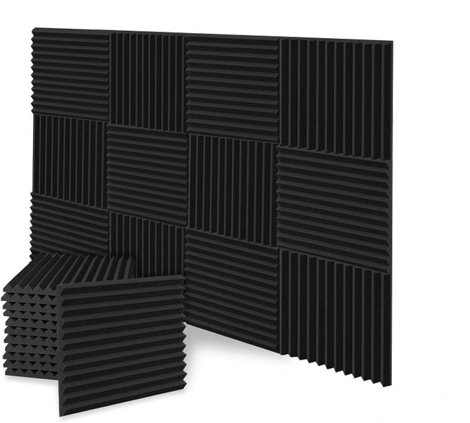 12PCS Studio Acoustic Foam Sound Absorption Proofing Panel Wedge Carousel 1